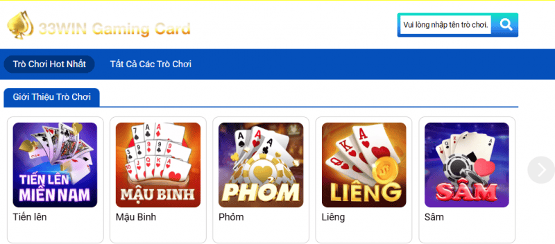33Win Game Bài 3D - Không Gian Đổi Thưởng Sinh Động 2026 2 Giới thiệu về sảnh 33Win Game bài 3D